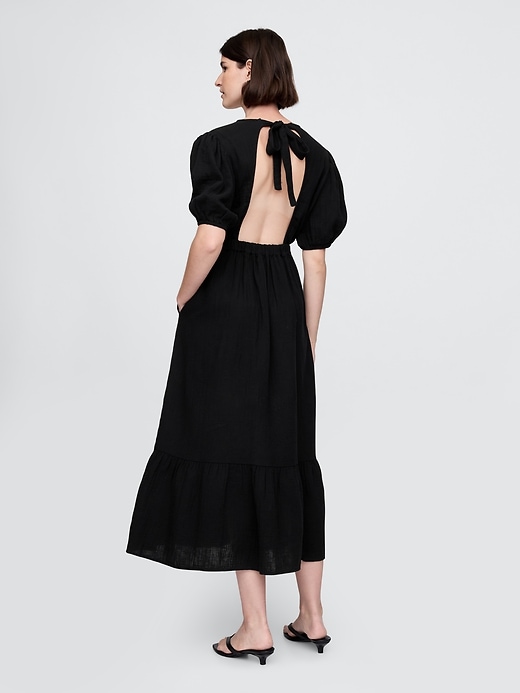 Image number 2 showing, Crinkle Gauze Open-Back Midi Dress