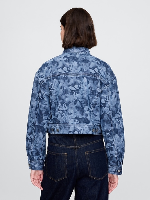 Image number 3 showing, Cropped Floral Denim Icon Jacket