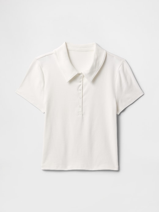 Image number 5 showing, Modern Rib Cropped Polo Shirt