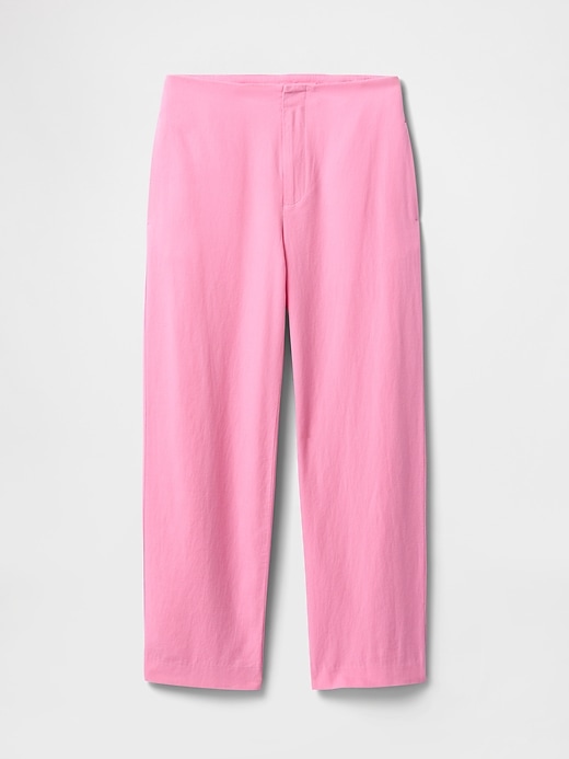 Image number 8 showing, Linen-Blend Relaxed Straight Ankle Pants