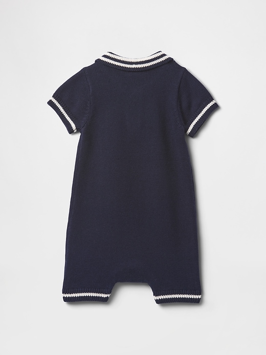 Image number 2 showing, Baby Polo Sweater Shorty One-Piece