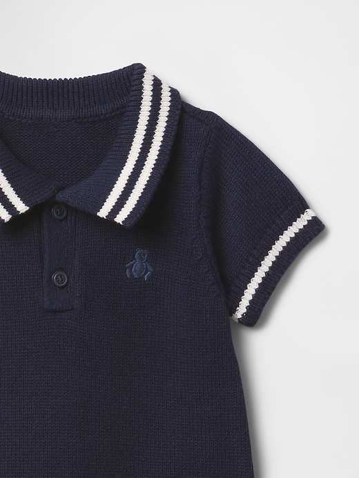 Image number 3 showing, Baby Polo Sweater Shorty One-Piece