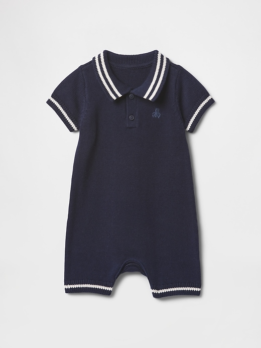 Image number 1 showing, Baby Polo Sweater Shorty One-Piece