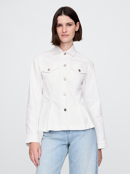 Image number 1 showing, Peplum Denim Jacket