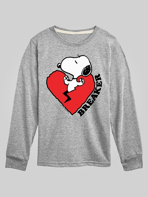 Image number 1 showing, Kids Peanuts Snoopy Valentine Heart Breaker Long Sleeve Graphic Tee