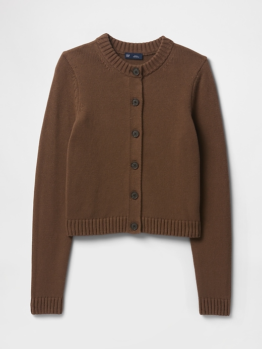 Image number 5 showing, 100% Cotton Crewneck Cardigan