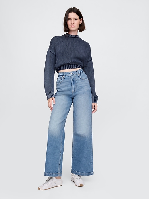 Image number 1 showing, High Stride Wide-Leg Ankle Jeans