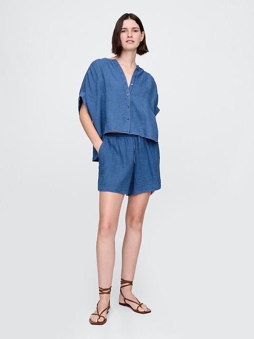 Image number 2 showing, Crinkle Gauze Denim Shirt