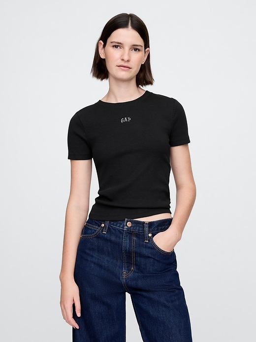 Image number 1 showing, Modern Cropped Logo T-Shirt