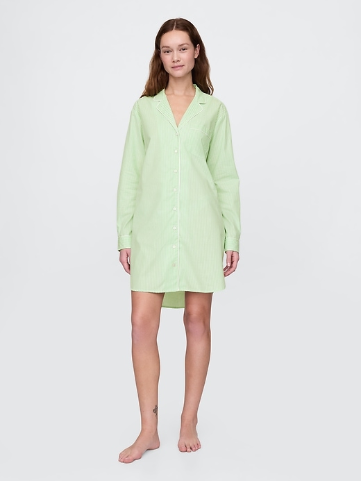 Image number 1 showing, Poplin PJ Shirtdress