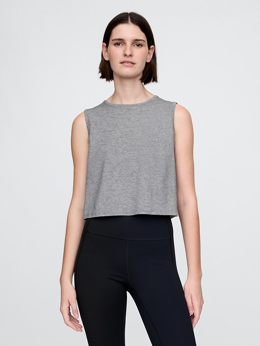 Image number 1 showing, GapFit Breathe Cropped Muscle Tank Top