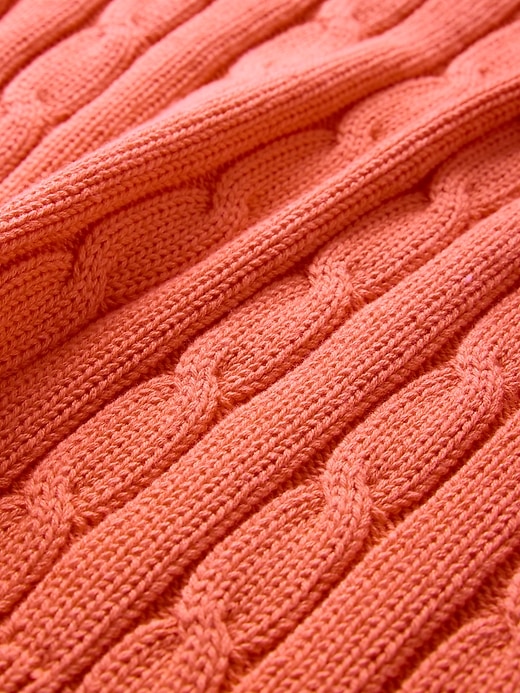 Image number 4 showing, 100% Cotton Cropped Cable-Knit Sweater