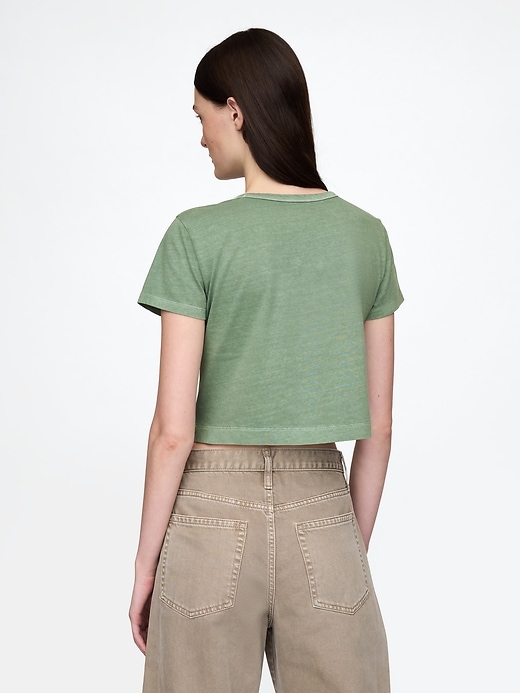 Image number 2 showing, Organic Cotton Vintage Cropped T-Shirt