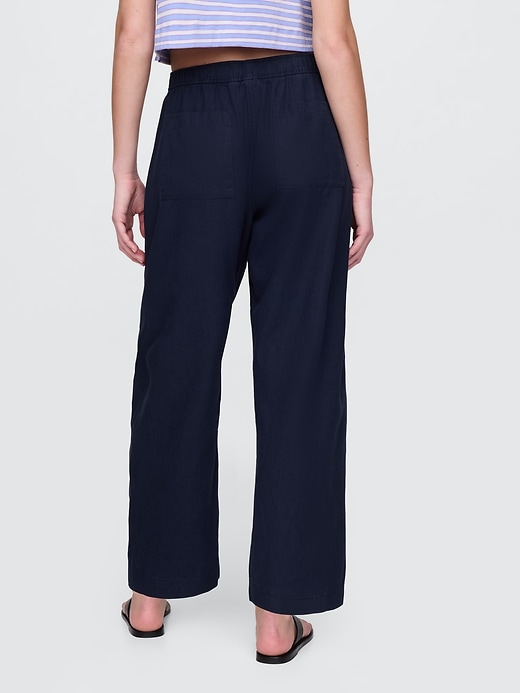 Image number 5 showing, Mid Rise Linen-Blend Easy Barrel Pants