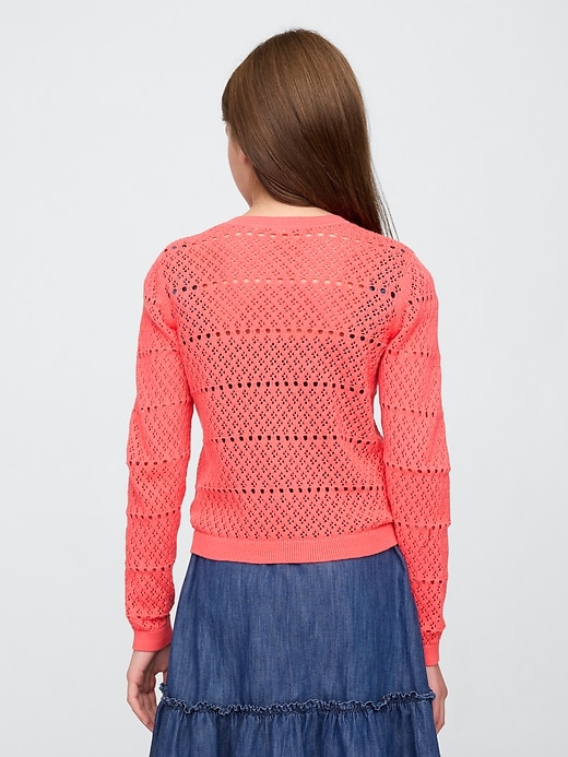 Image number 3 showing, Girls Pointelle Cardigan