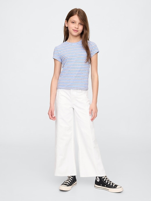 Image number 1 showing, Kids High Rise Stride Wide-Leg Ankle Jeans