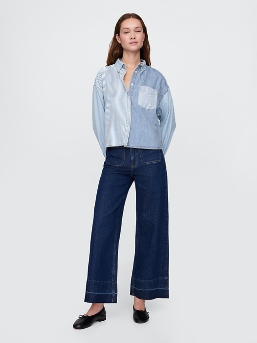 Image number 1 showing, High Stride Wide-Leg Ankle Jeans