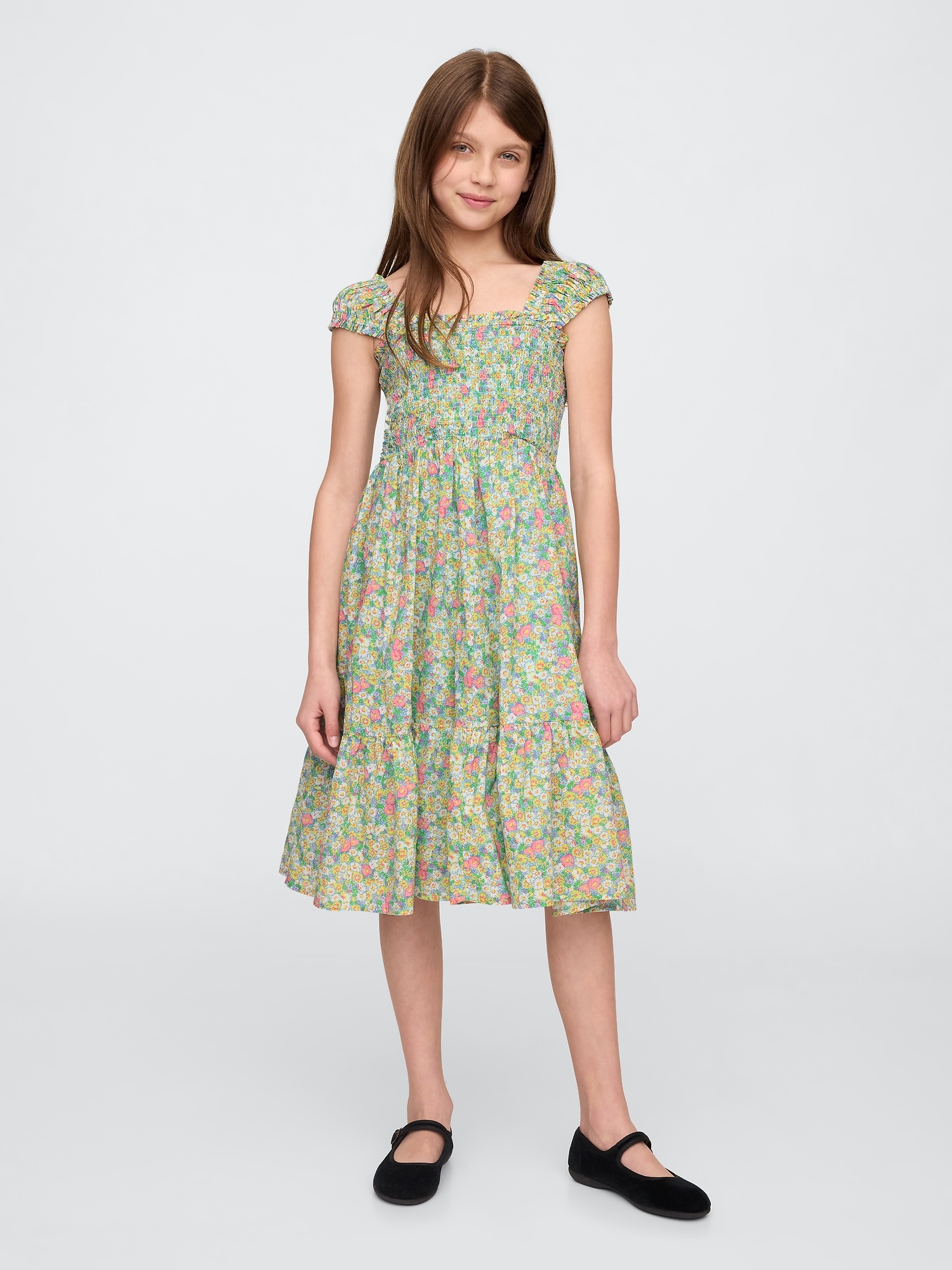 Kids Cap-Sleeve Midi Dress