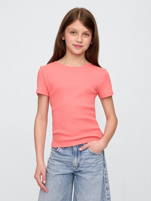 Image number 1 showing, Kids Pointelle T-Shirt