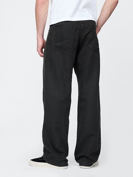 Image number 4 showing, Linen-Cotton '90s Loose Herringbone Pants