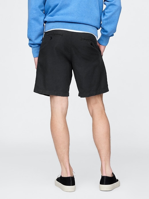 Image number 4 showing, 8" Linen-Cotton Shorts