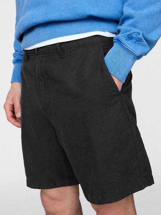 Image number 5 showing, 8" Linen-Cotton Shorts