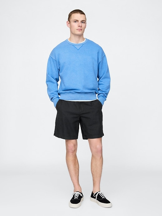 Image number 1 showing, 8" Linen-Cotton Shorts