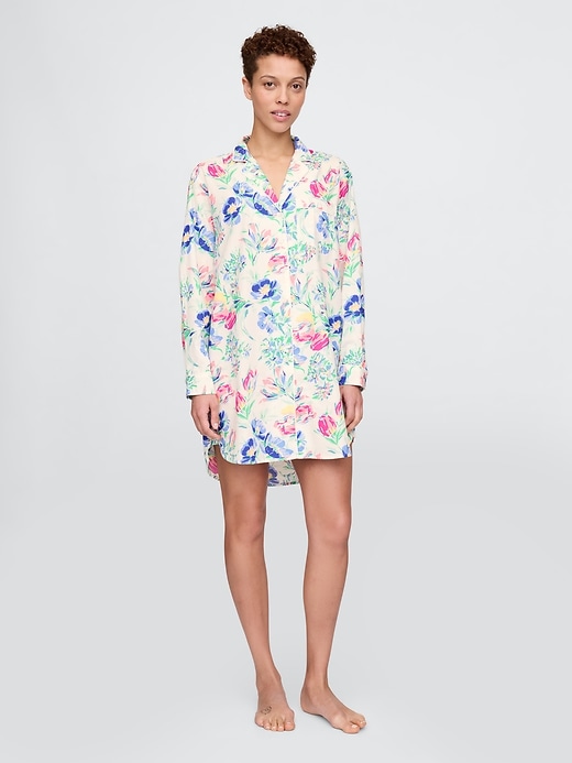 Image number 1 showing, Poplin PJ Shirtdress