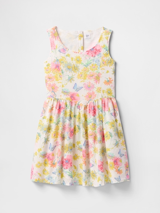 Image number 2 showing, Kids Linen-Cotton Floral Dress