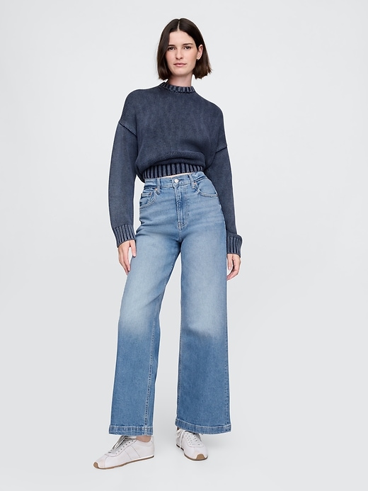 Image number 1 showing, High Stride Wide-Leg Ankle Jeans