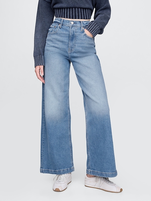 Image number 2 showing, High Stride Wide-Leg Ankle Jeans