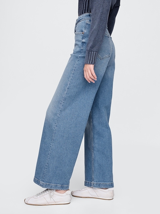 Image number 3 showing, High Stride Wide-Leg Ankle Jeans