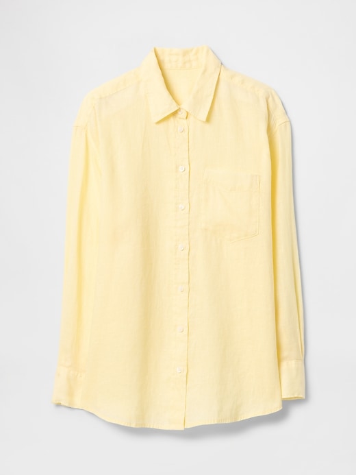 Image number 4 showing, 100% Linen Oversized Shirt