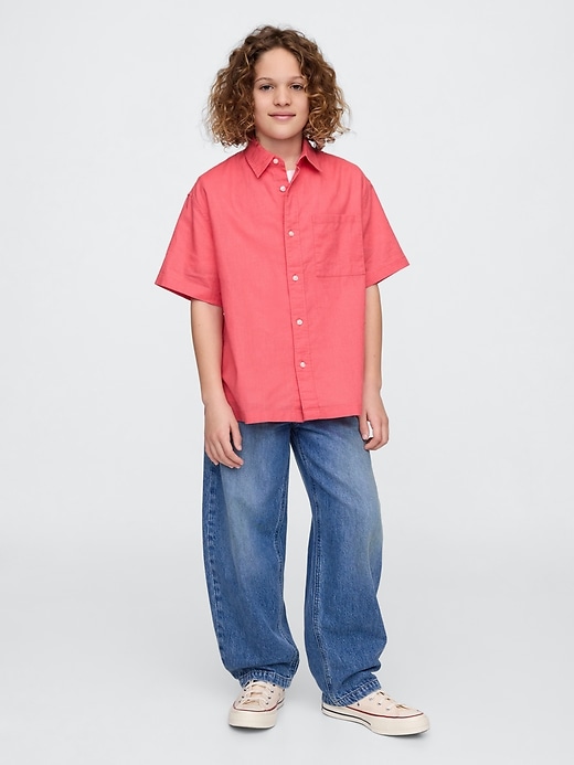 Image number 4 showing, Kids Linen-Cotton Relaxed Shirt