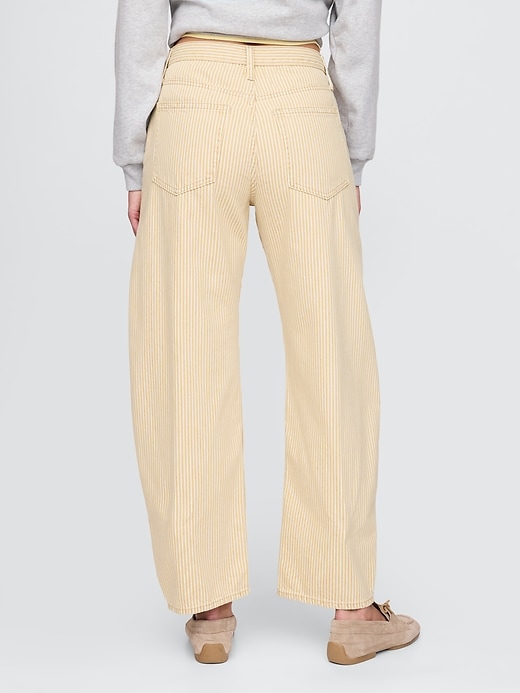 Image number 5 showing, High Rise Khaki Stripe Barrel Jeans