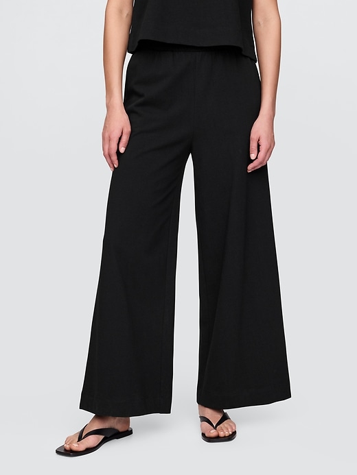 Image number 2 showing, Organic Cotton Heavyweight Cropped Wide-Leg Pants