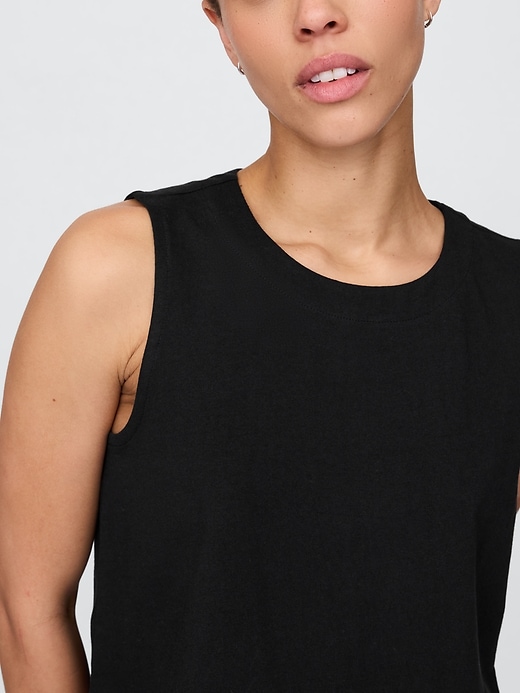 Image number 4 showing, Organic Cotton Heavyweight Cropped Shell Tank Top