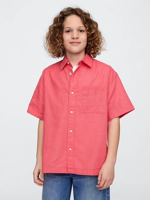 Image number 1 showing, Kids Linen-Cotton Relaxed Shirt