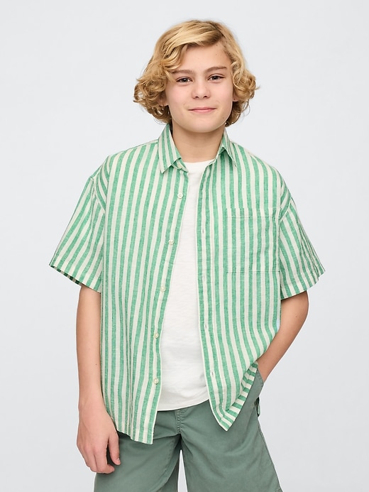 Image number 1 showing, Kids Linen-Cotton Relaxed Shirt