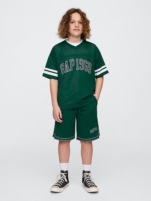 Image number 1 showing, GapFit Kids Mesh Pull-On Shorts