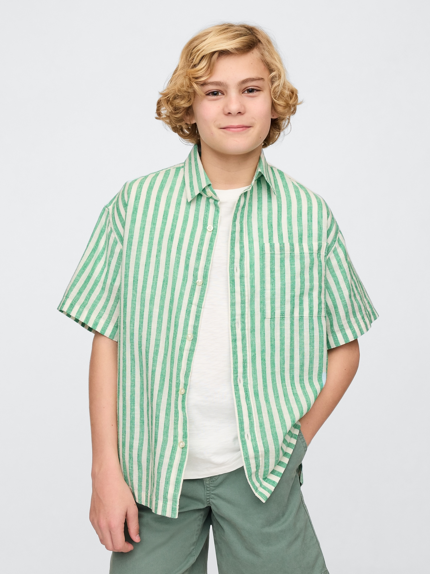 Kids Linen-Cotton Relaxed Shirt