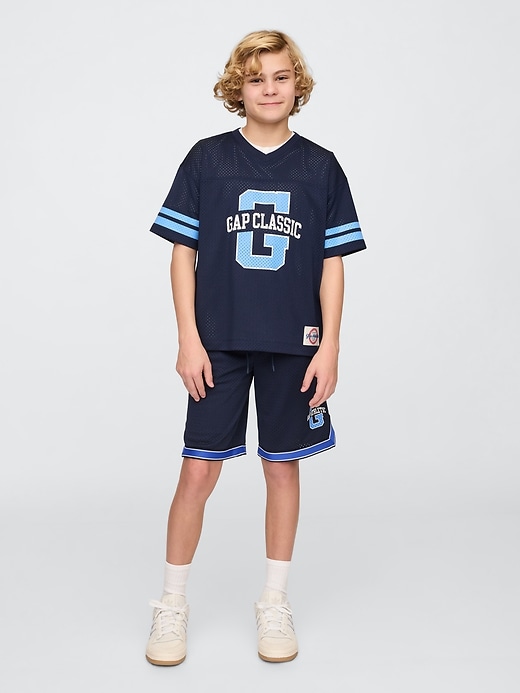 Image number 1 showing, GapFit Kids Mesh Pull-On Shorts