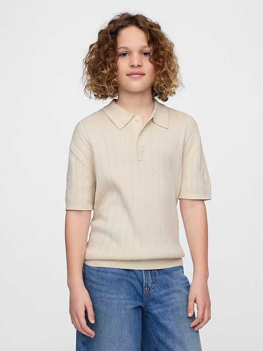 Image number 1 showing, Kids Rib Sweater Polo Shirt