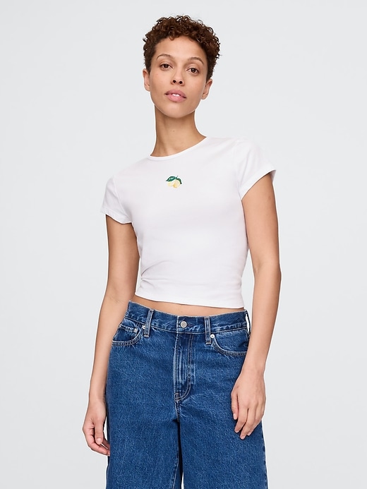 Image number 1 showing, Cropped Graphic T-Shirt