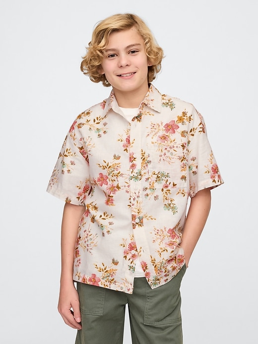 Image number 1 showing, Kids Organic Cotton Poplin Shirt