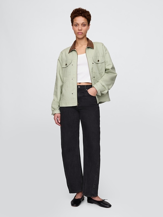 Image number 4 showing, Linen-Cotton Trucker Jacket