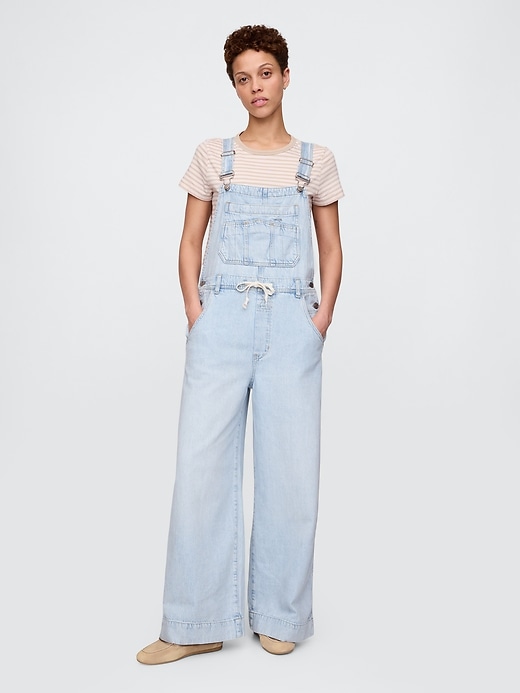 Image number 1 showing, UltraSoft Denim Baggy Overalls