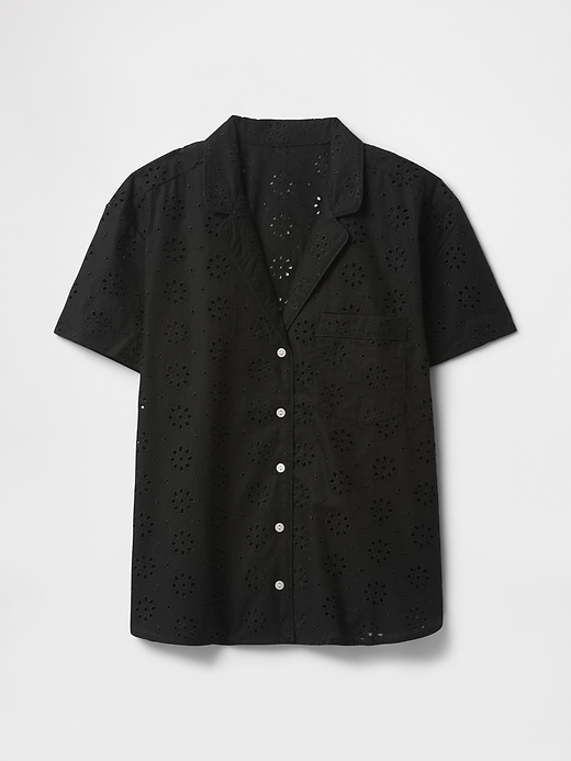 Image number 4 showing, Eyelet Poplin PJ Shirt