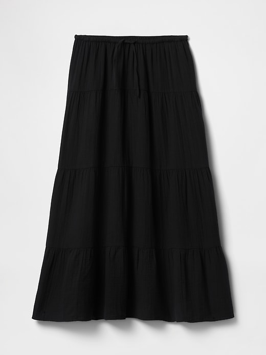 Image number 5 showing, Crinkle Gauze Tiered Maxi Skirt