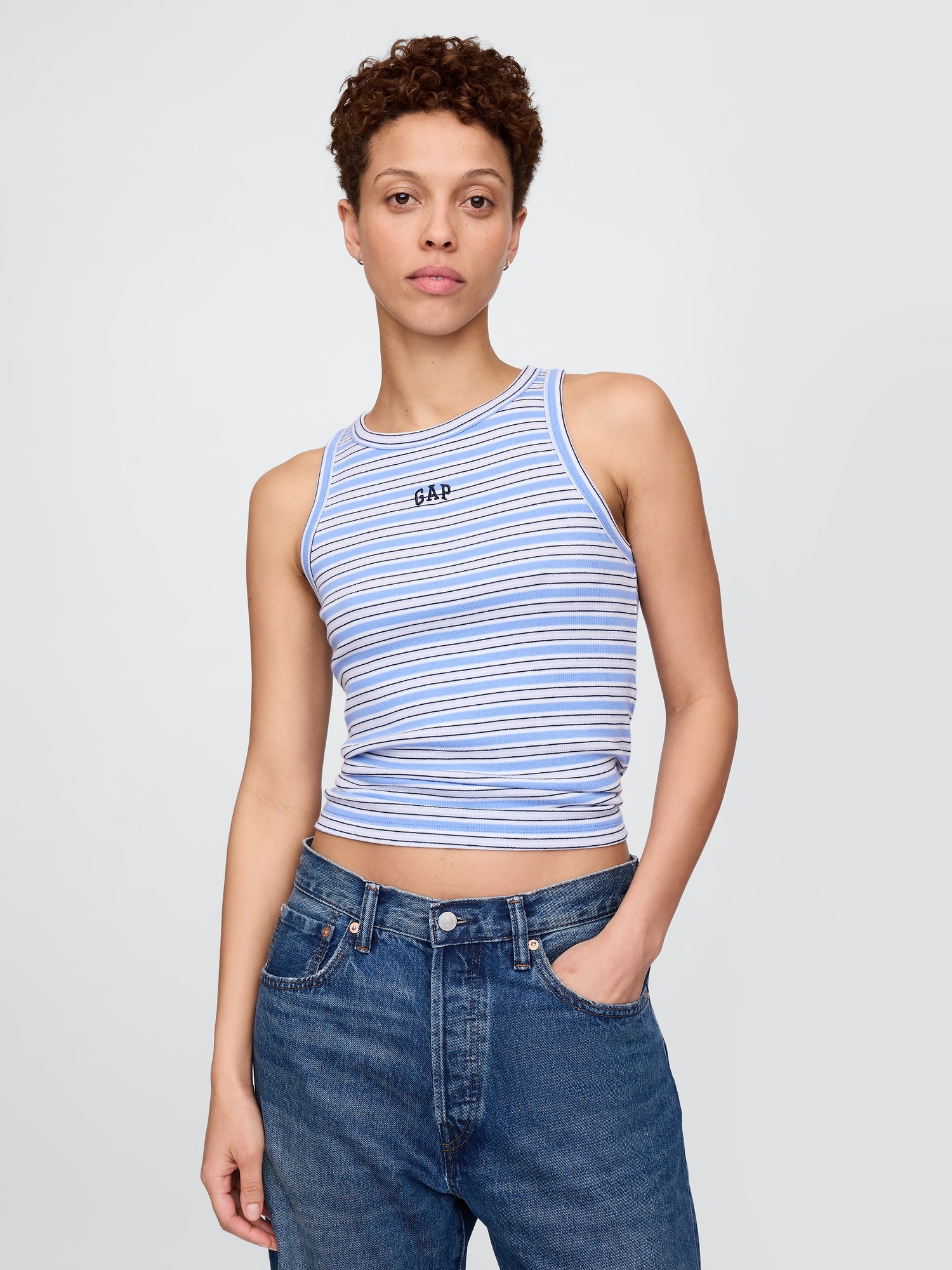 Modern Rib Logo Halter Top